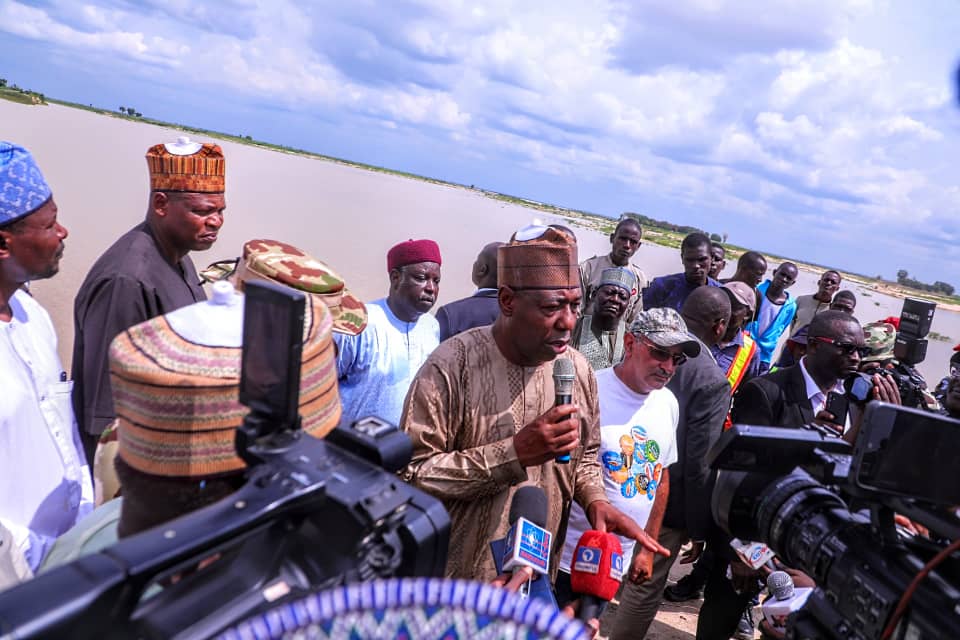 Governor Zulum Inspects Alau Dam, Urges Residents to Take Precautions Against Flooding